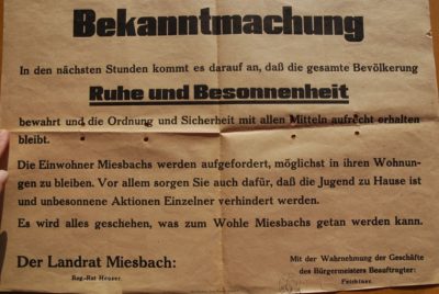 Kriegsende Bekanntmachung